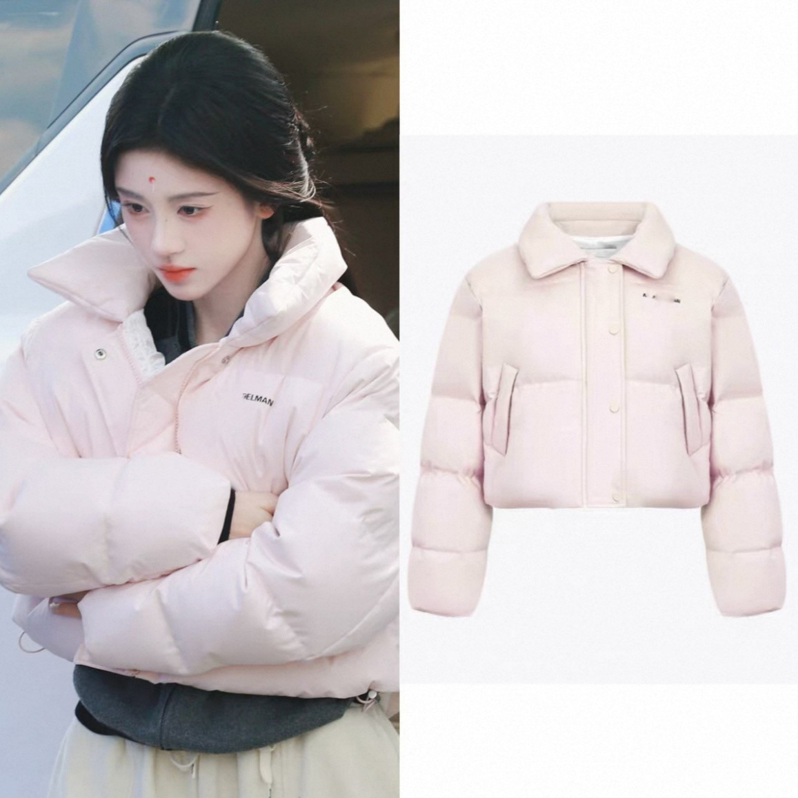 南油高版直供新款ANN同款翻领短款鸭绒羽绒服女外套