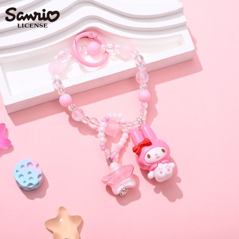 三丽鸥玉桂狗挂饰手机挂件包挂钥匙扣美乐蒂KITTY公仔串珠链挂链