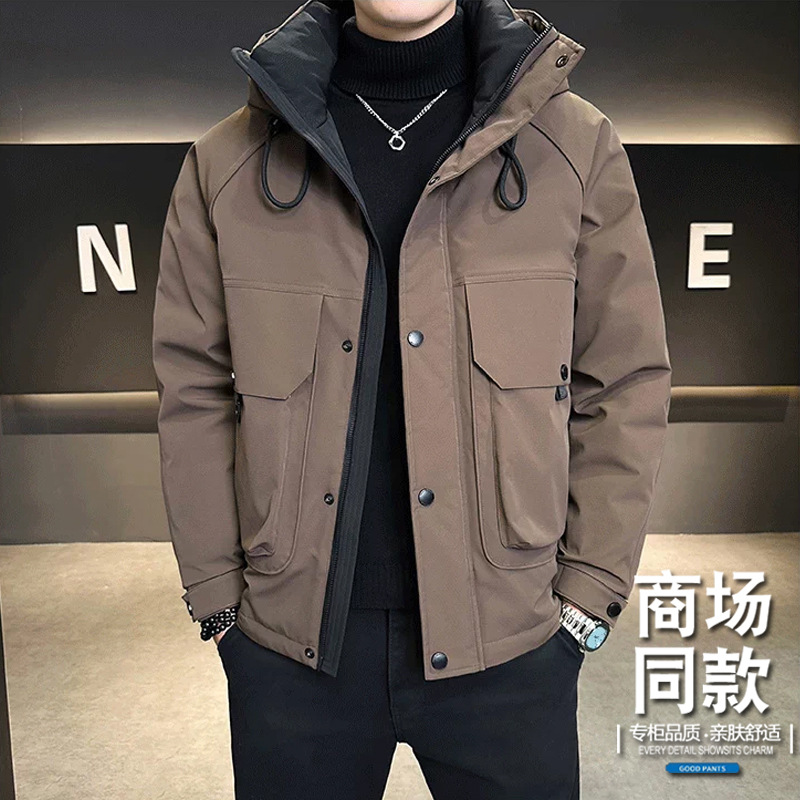 羽绒服男冬季加厚2025新款保暖防寒服宽松大码户外冲锋衣工装外套