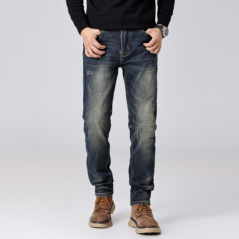 美式复古高级感男士牛仔裤2025秋冬新款直筒弹力潮牌休闲男款长裤